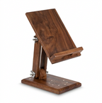 Adjustable wooden stand embedded with brass