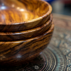 DIVINE Handcrafted Exotic Rosewood Nesting Bowls Set