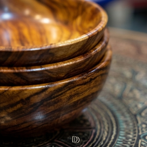 DIVINE Handcrafted Exotic Rosewood Nesting Bowls Set