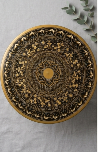 19 inch hand crafted nakshi work wooden portable table