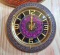 Handcrafted Wooden Wall Clock Elegant Lacquer Art Mandala Design