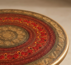 19 inch hand crafted nakshi work wooden portable table
