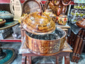 Handcrafted Wooden Hotpot with Brass Star Inlays