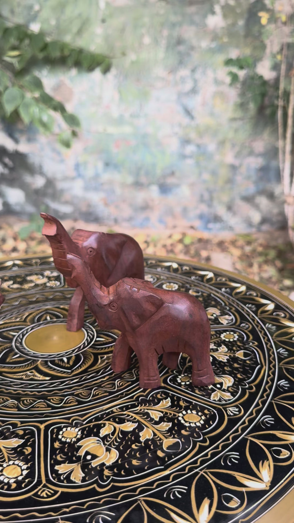 Handcrafted Royal Wooden Elephant Family – Set of 4
