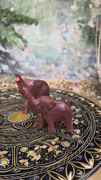 Handcrafted Royal Wooden Elephant Family – Set of 4