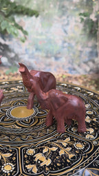 Handcrafted Royal Wooden Elephant Family – Set of 4