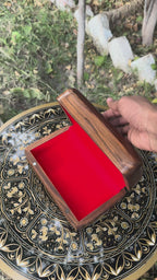 Export-Quality Wooden Car Tissue Box (with Magnetic Closure & Royal Red Interior)