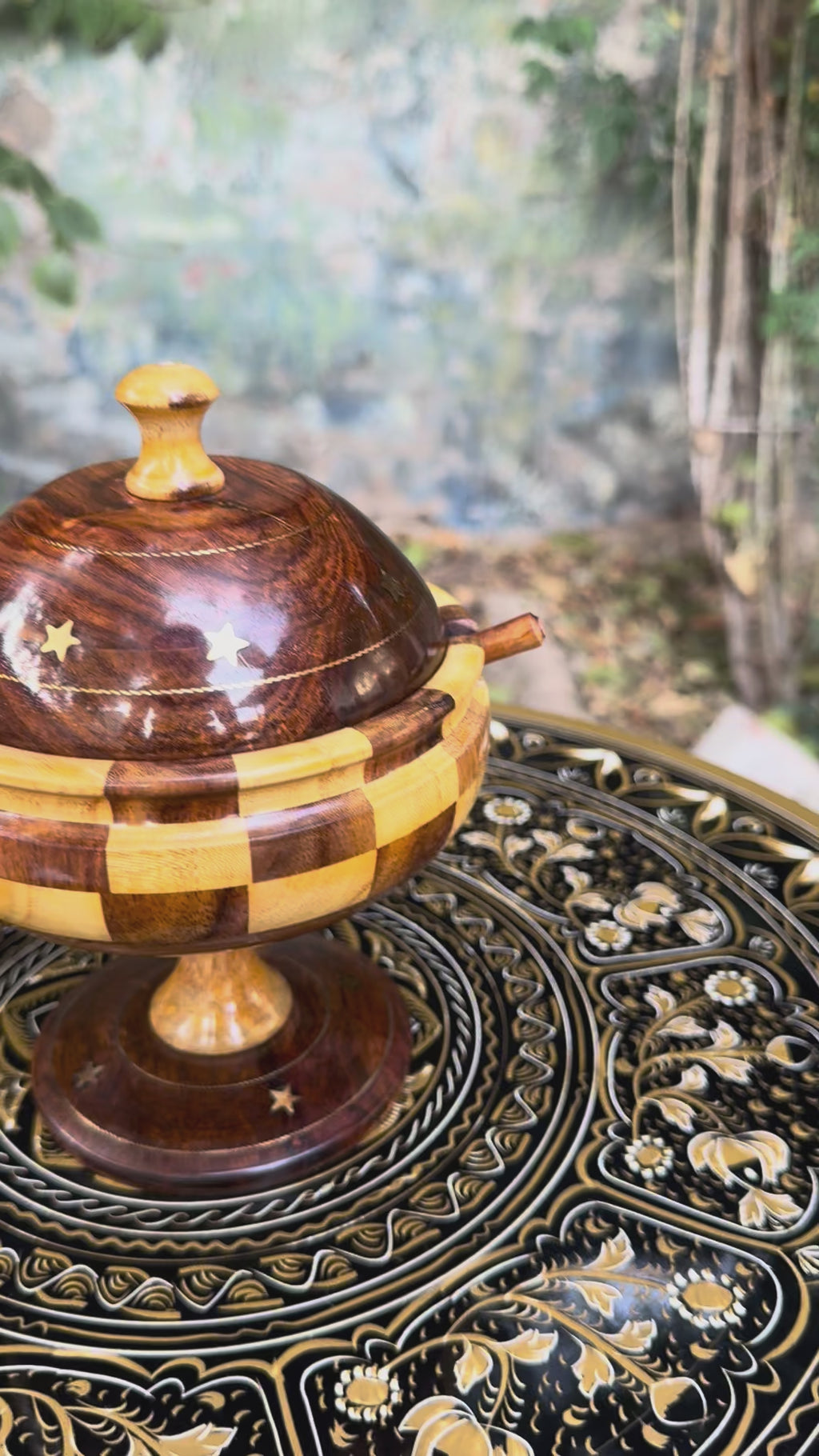Premium Export-Quality Wooden Tokri Sugar Pot