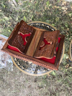 Premium Wooden Quran Box with Integrated Rehal Stand & Red Velvet Lining