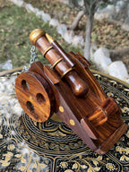 Handcrafted Royal Wooden Cannon Sculpture