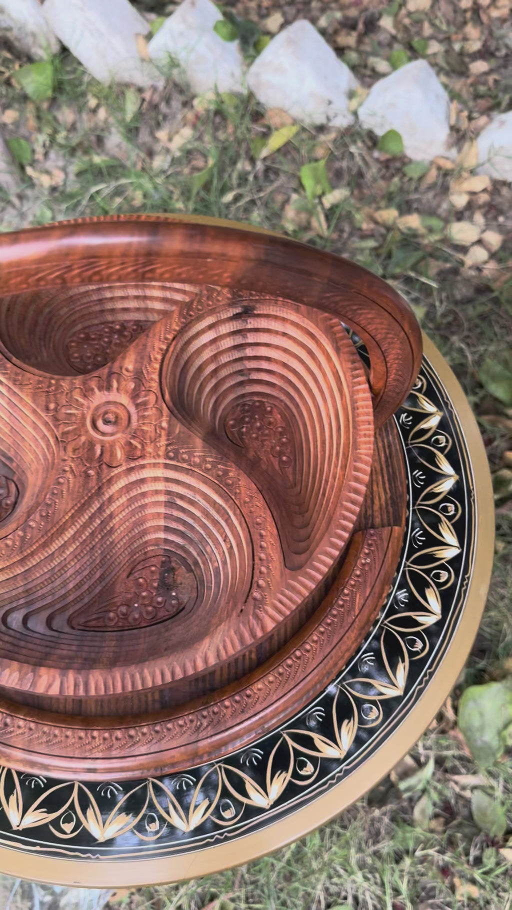 Handcrafted Large Foldable Wooden Dry Fruit Basket