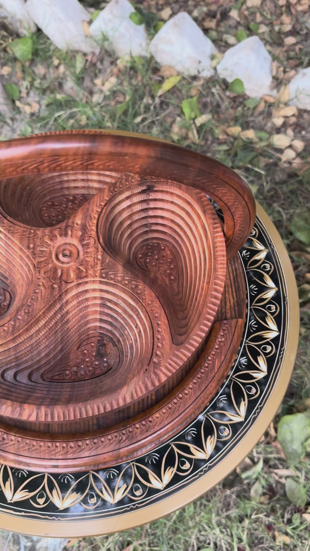 Handcrafted Large Foldable Wooden Dry Fruit Basket