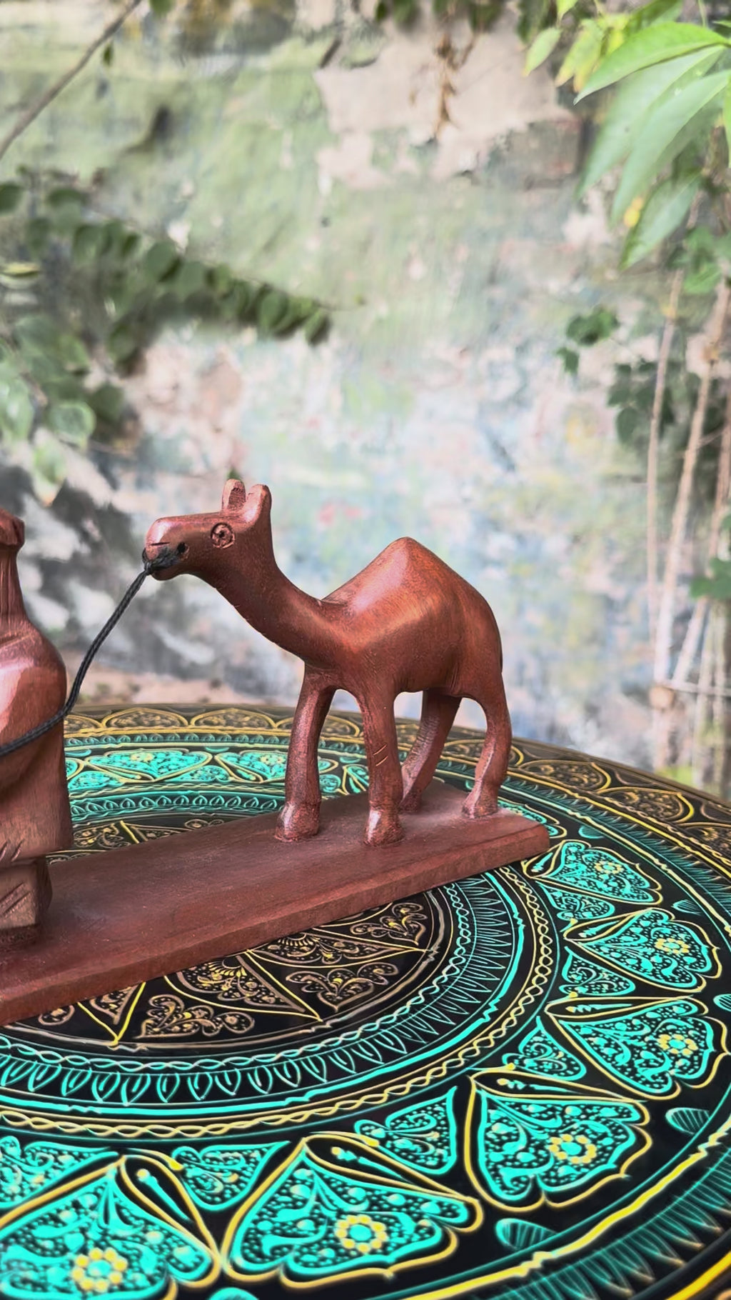 Handcrafted Royal Desert Camel Wooden Sculpture