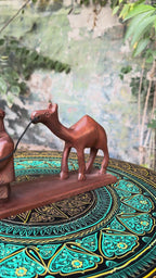 Handcrafted Royal Desert Camel Wooden Sculpture