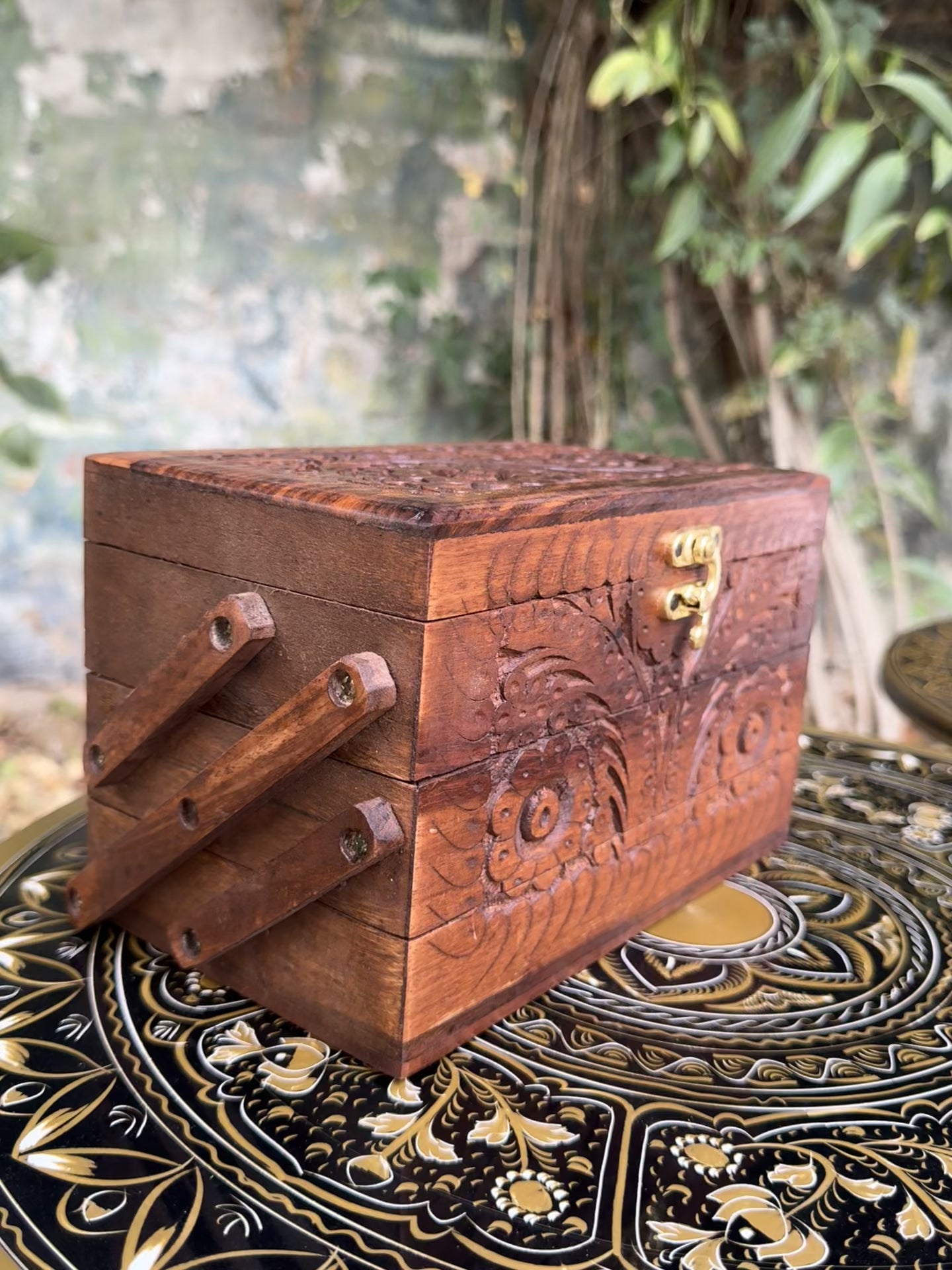 Handcrafted 3-in-1 Folding Wooden Jewelry Box
