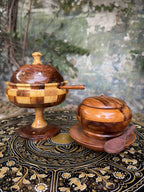 Premium Export-Quality Wooden Tokri Sugar Pot
