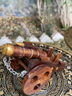Handcrafted Royal Wooden Cannon Sculpture