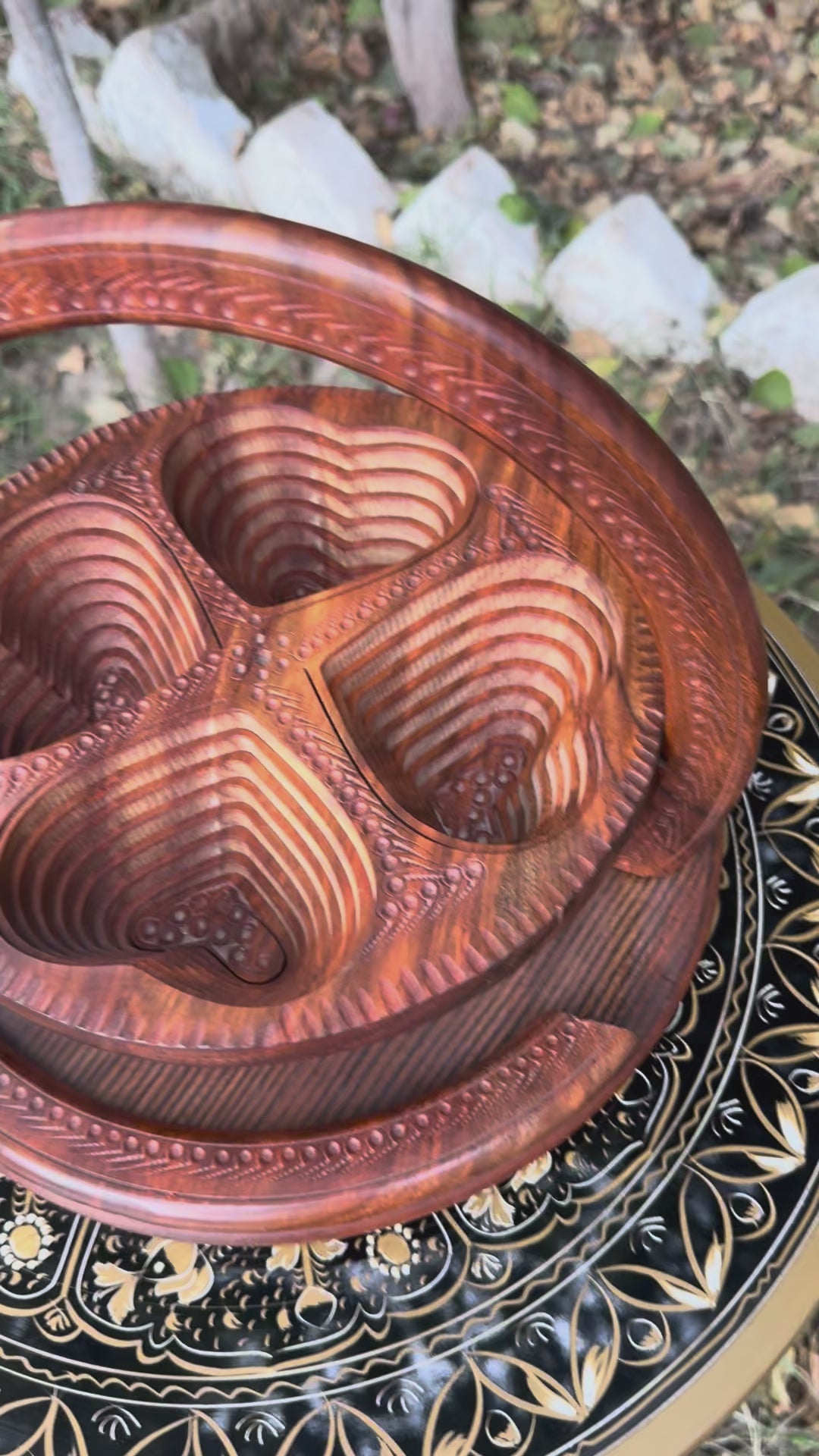 Handcrafted Small Foldable Wooden Dry Fruit Basket