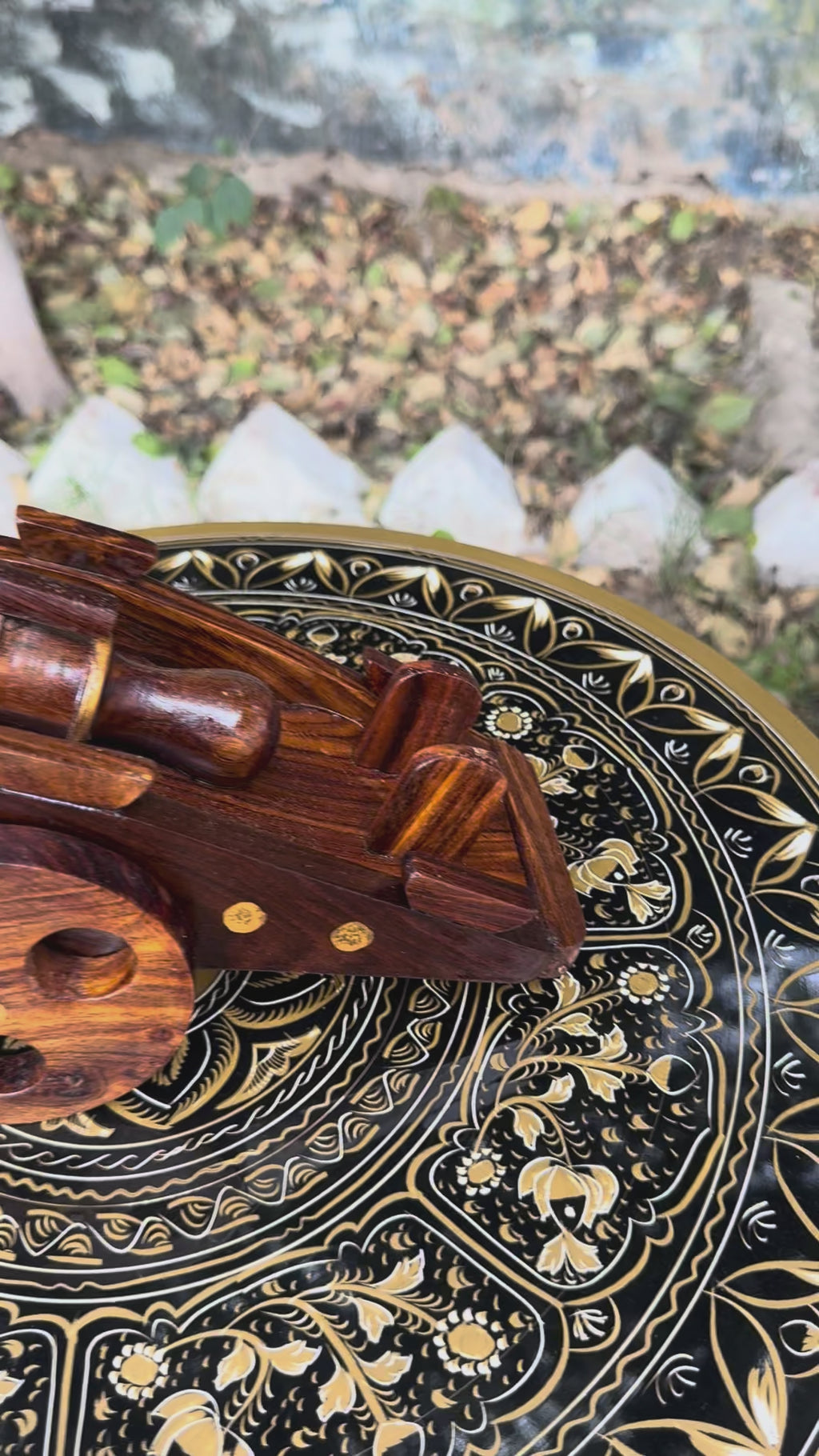 Handcrafted Royal Wooden Cannon Sculpture