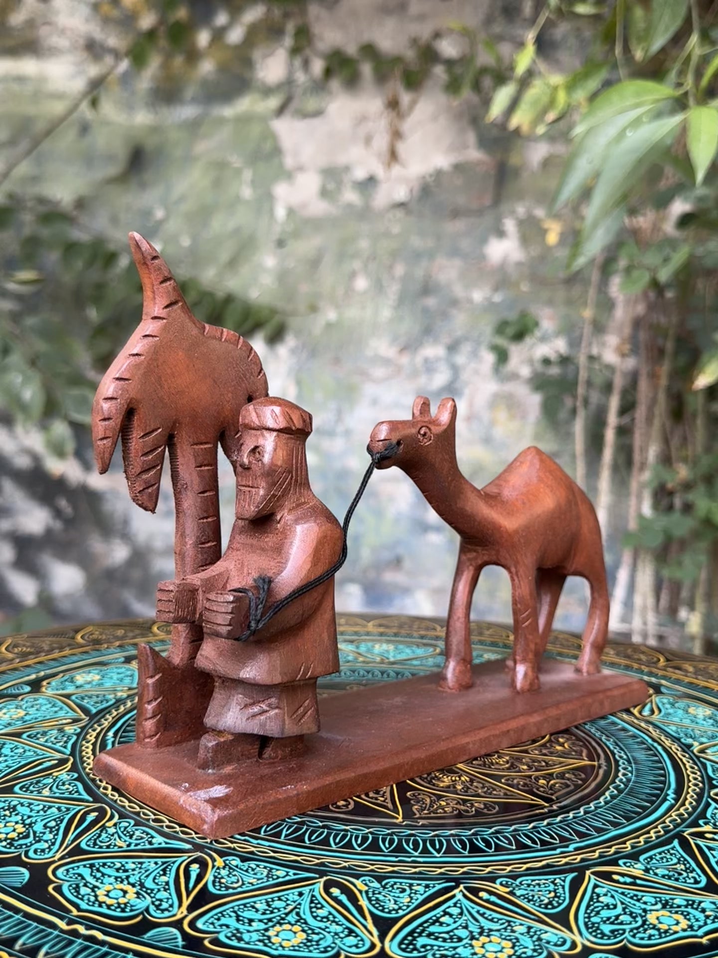 Handcrafted Royal Desert Camel Wooden Sculpture