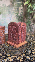 Handcrafted Premium Carved Wooden Pencil Holder