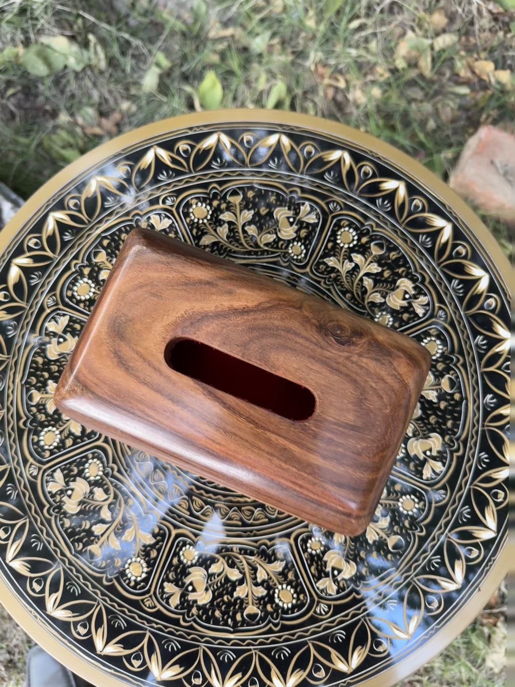 Export-Quality Wooden Car Tissue Box (with Magnetic Closure & Royal Red Interior)