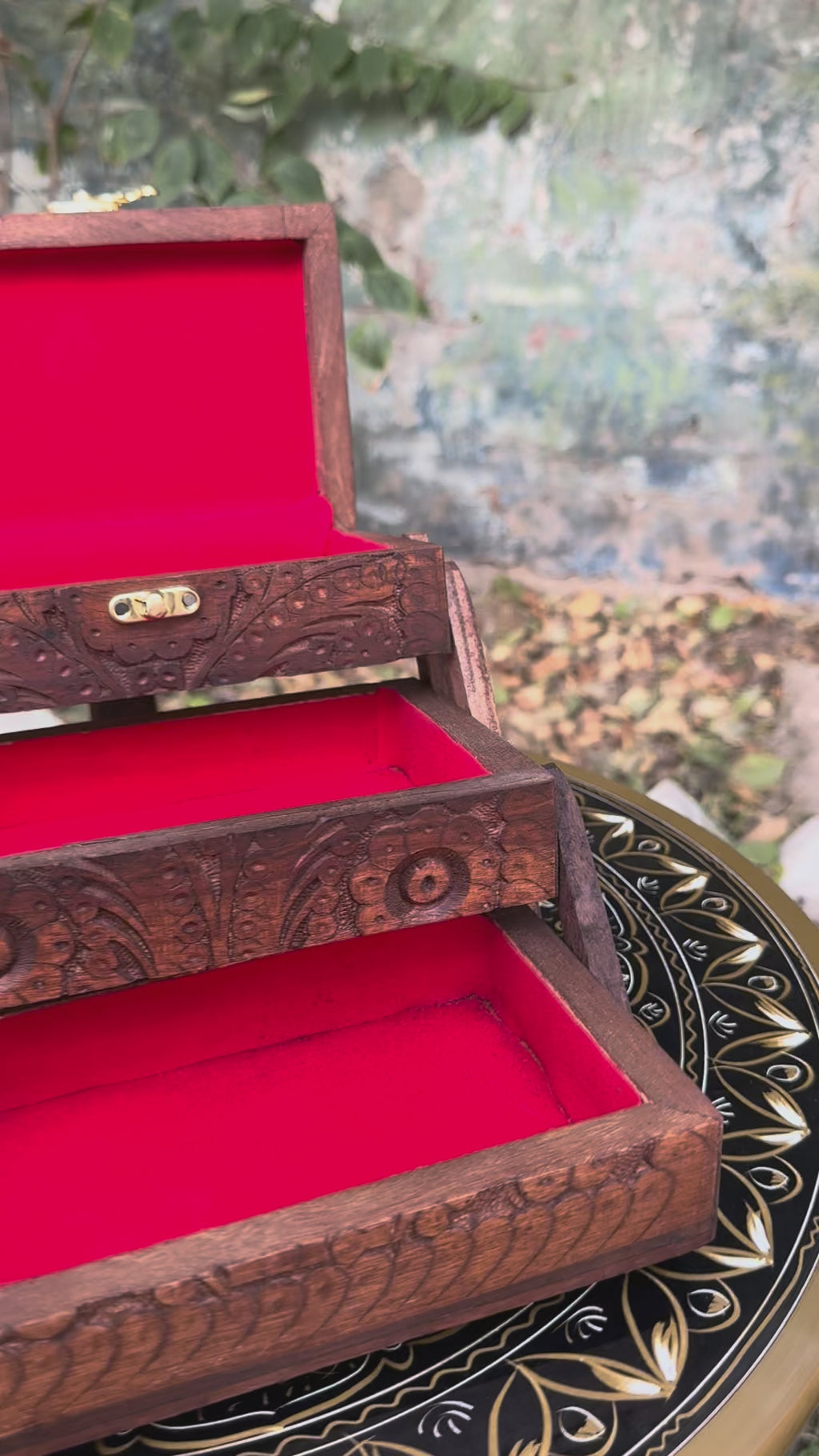 Handcrafted 3-in-1 Folding Wooden Jewelry Box
