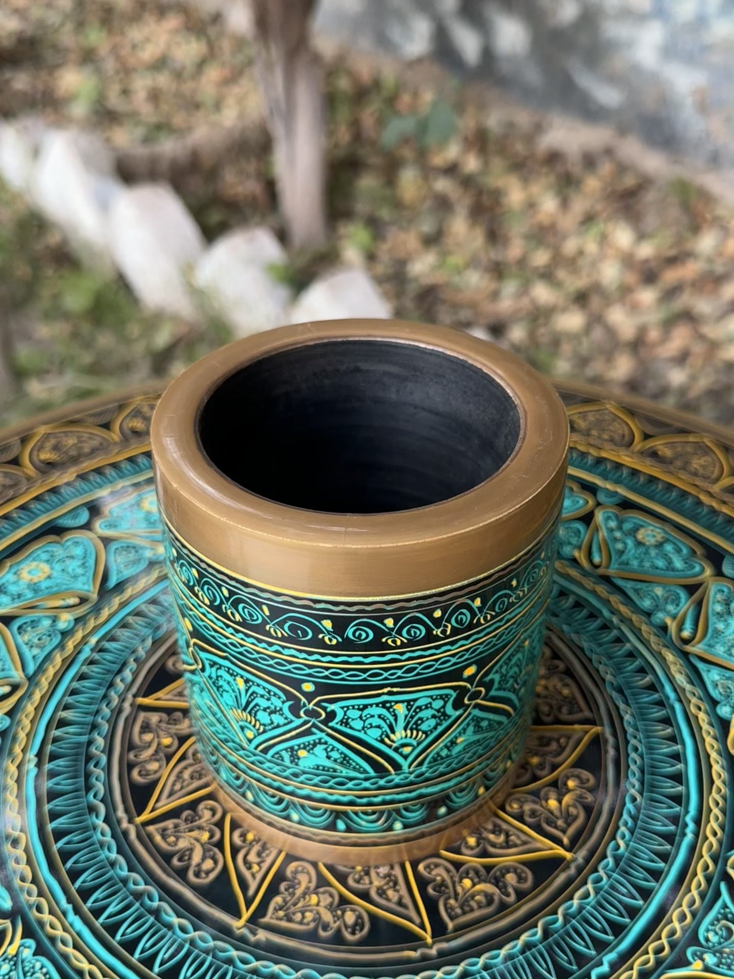 Handcrafted Naqshi Wooden Pencil Holder – Premium Desk Organizer