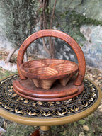 Handcrafted Small Foldable Wooden Dry Fruit Basket