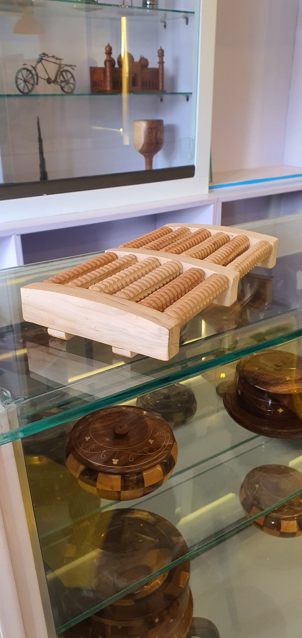 Wooden foot massagaer