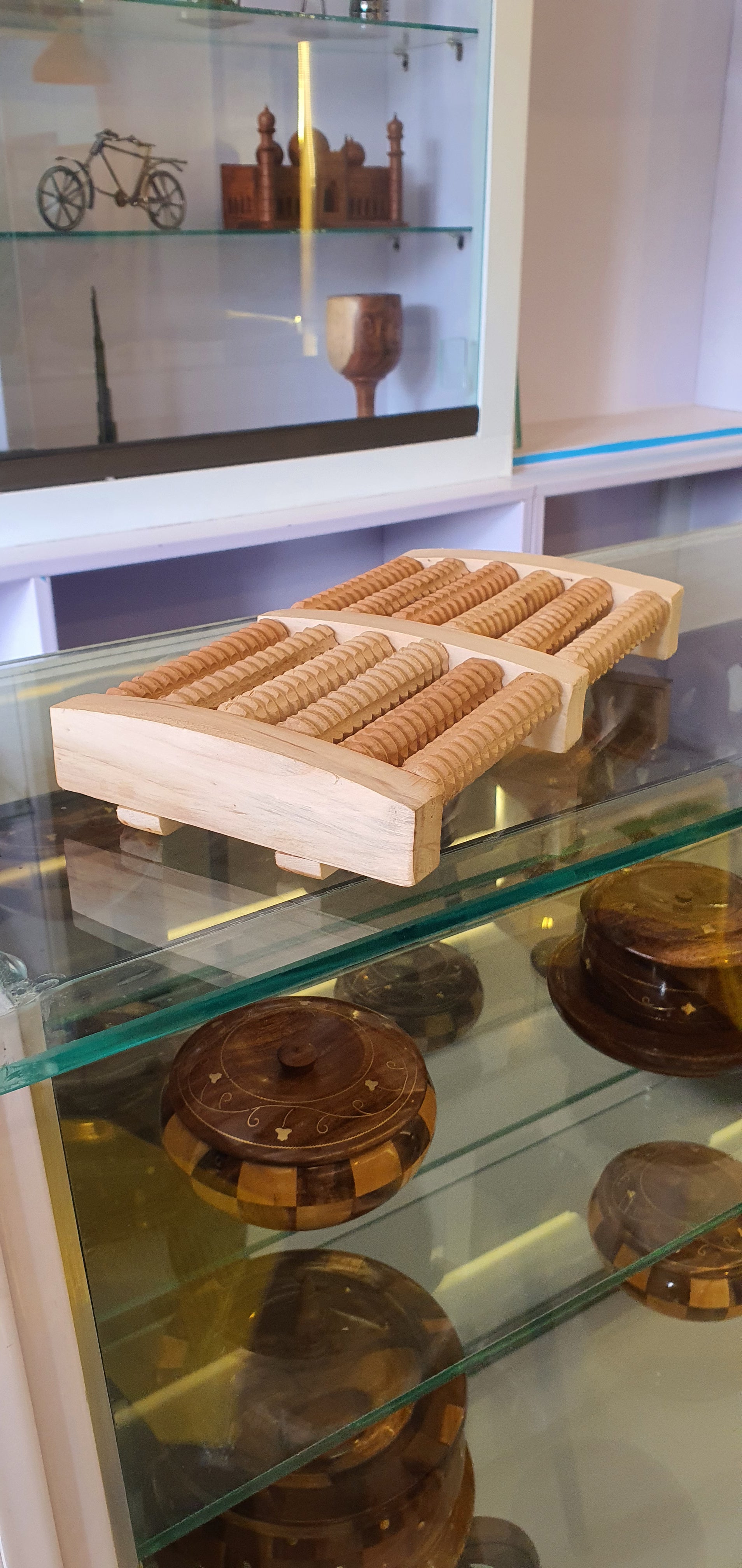 Wooden foot massagaer