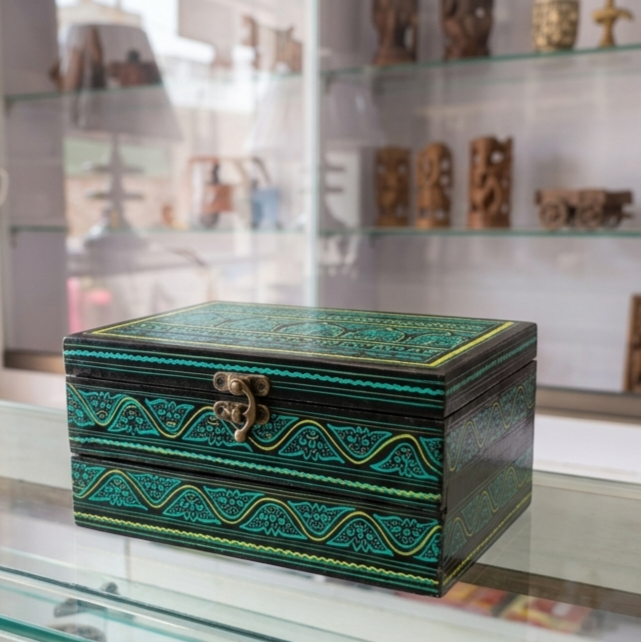 Premium Wooden Nakshi Craft Jewelry & Keepsake Box | 3-Tier Organizer)