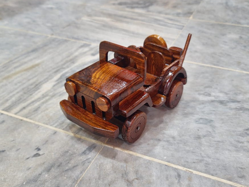 Handcrafted Wooden Jeep Model Toy