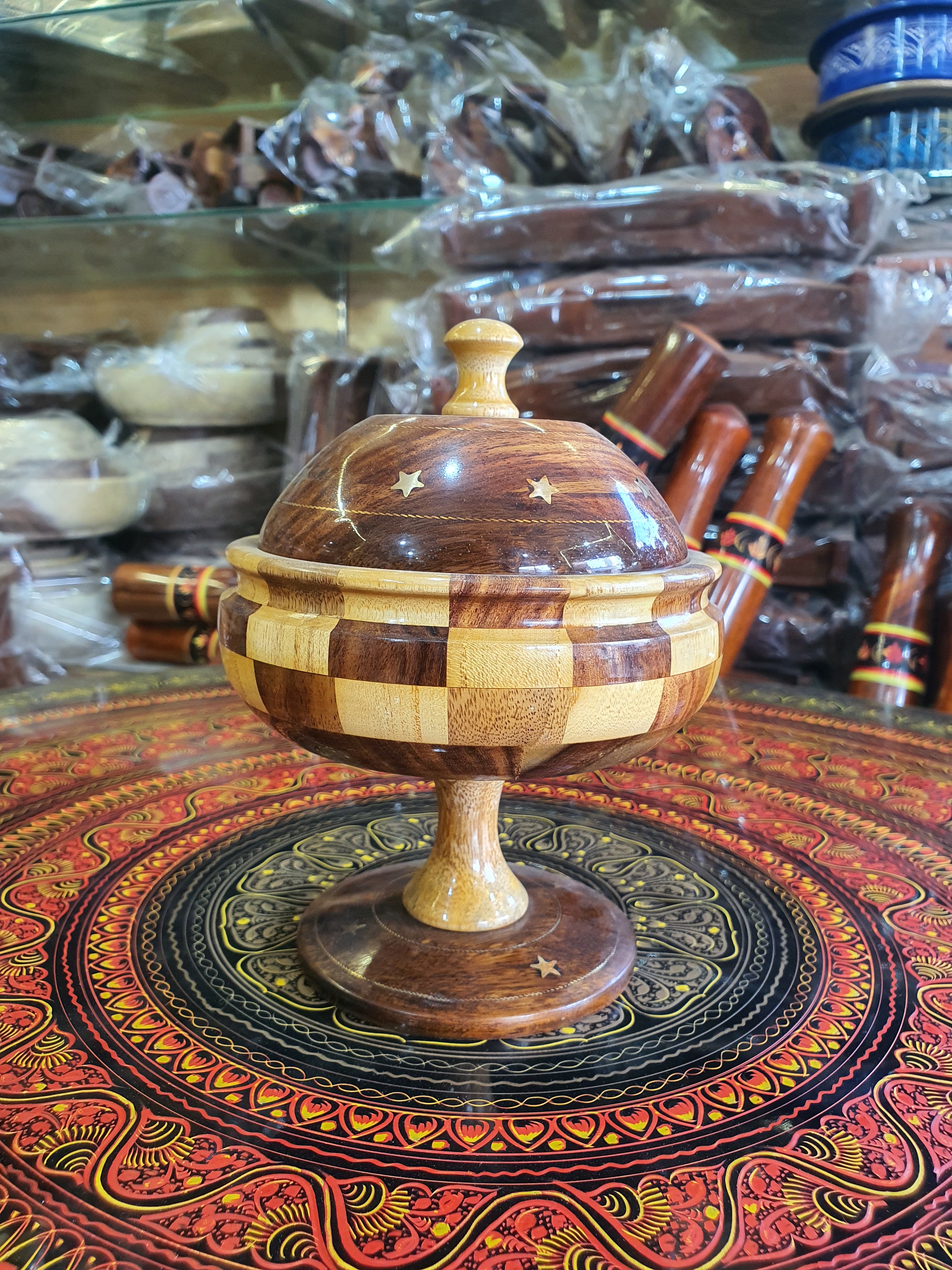 Export Quality Handcrafted Wooden Sugar Pot