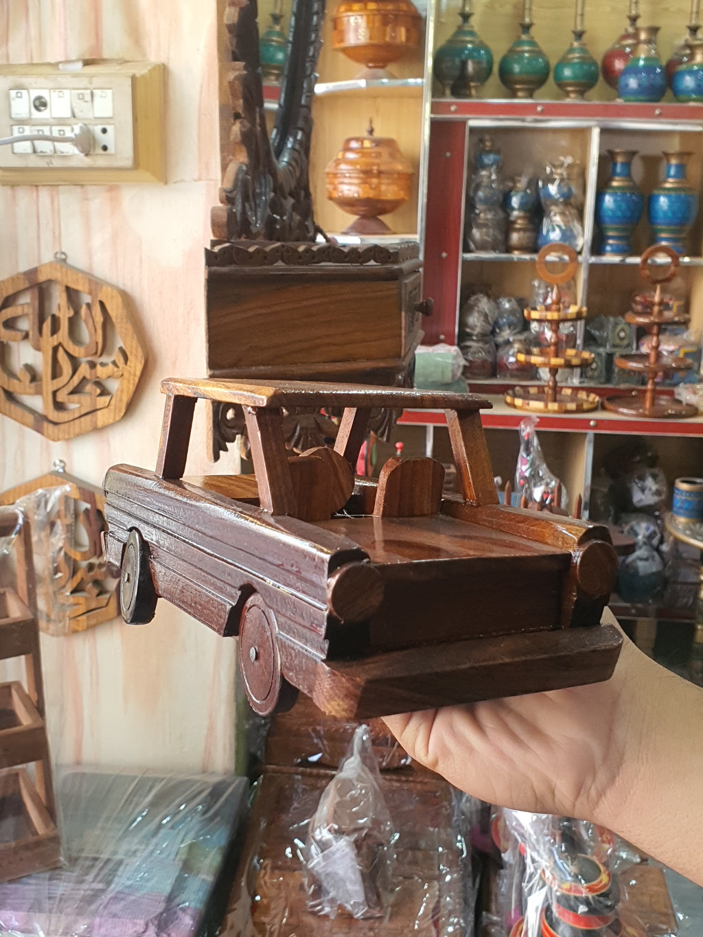 Handcrafted Wooden Vintage Car Model Toy